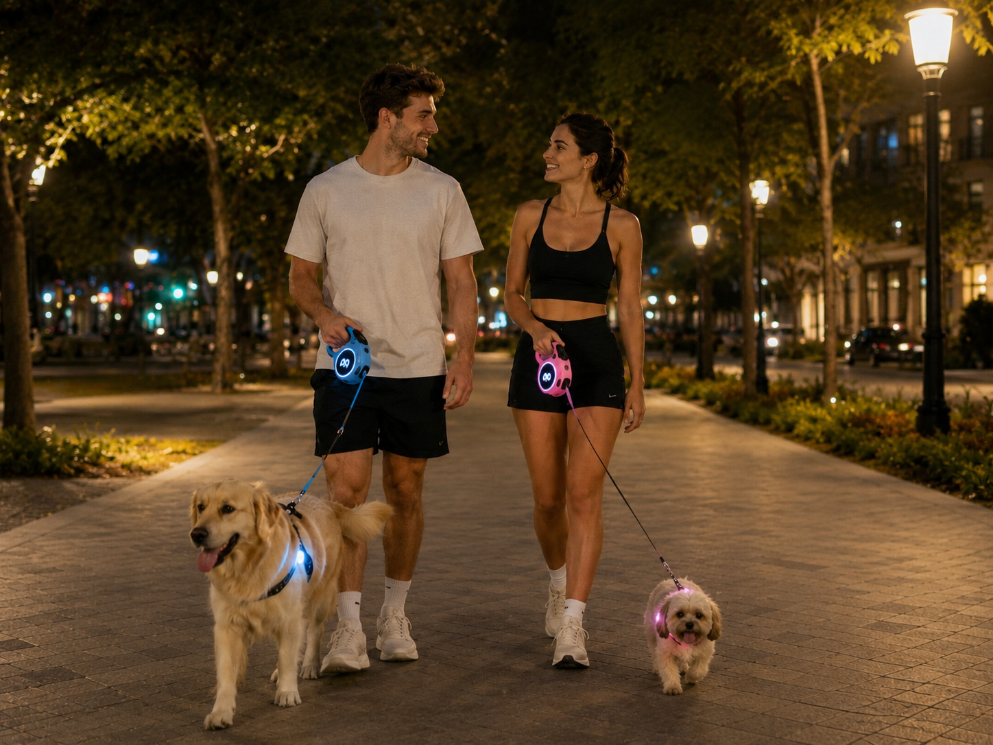 NightSafe™ LED Retractable Dog Leash