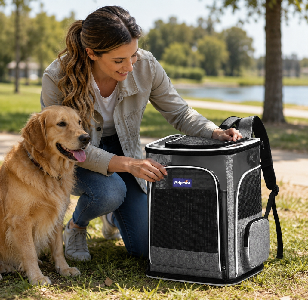Portable Pet Carrier Backpack for Dogs & Cats – Travel & Hiking Bag