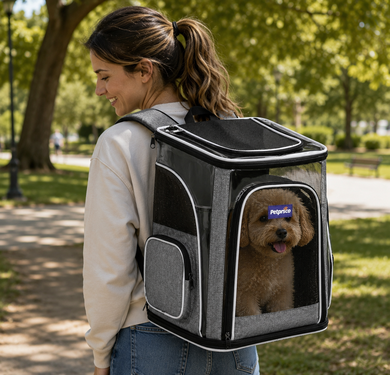 Portable Pet Carrier Backpack for Dogs & Cats – Travel & Hiking Bag
