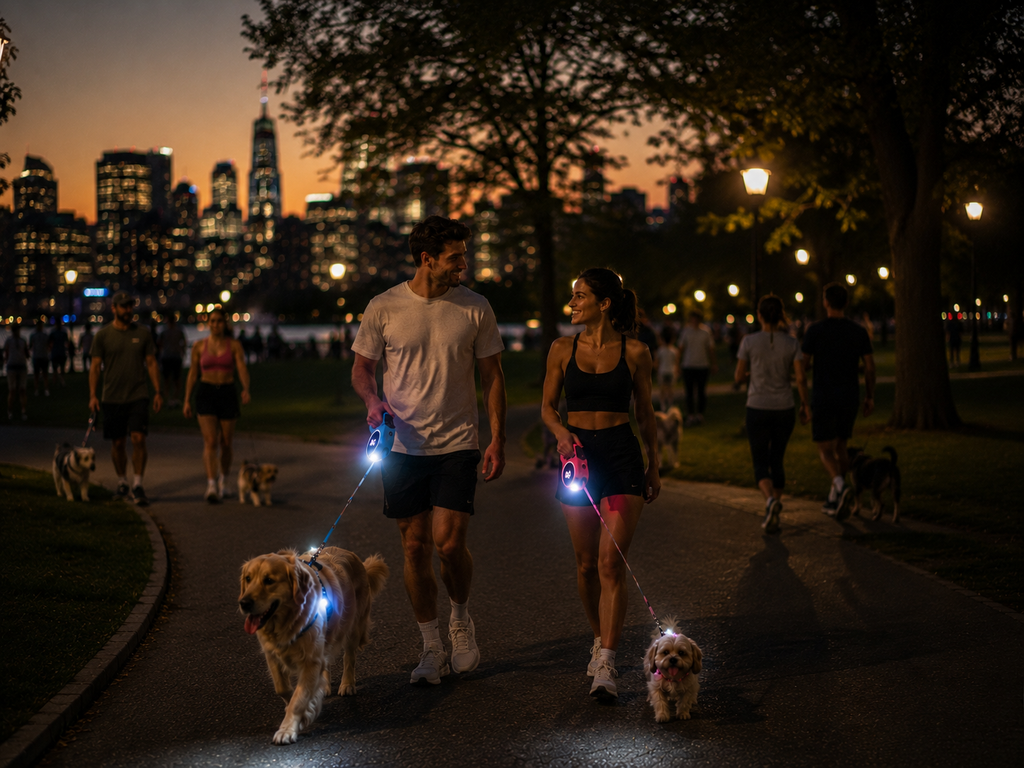 NightSafe™ LED Retractable Dog Leash